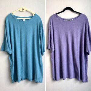 SOLD!! Raw silk tee tops set of 2
